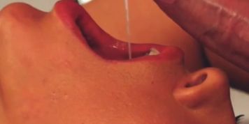 Slow Motion Close Up Sperm Load In MILF Mouth
