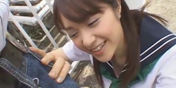 Mihiro Beautiful Roadside Blowjob in Uniform