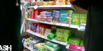 Cum on Woman in Store