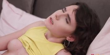 European pale teen Darcy Dark is fucked in doggy and much more