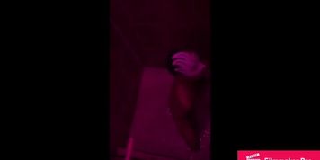 (Voyeur) Young slut plays with toy in shower