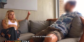 Hot big ass Latina sucks huge white dick and enjoyed hardcore pussy fucking