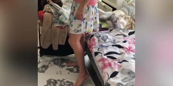 Milf fashionshow likes to show her new clothes and shoes