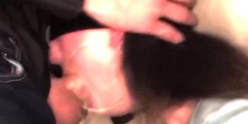 A horny sister deepthroating after she realises its my dick sliding all the way down her throat 