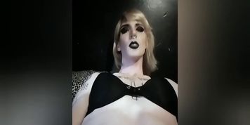 Fem Blonde Goth Solo Cumshot / Feet / Spit / Anal Play Fetish