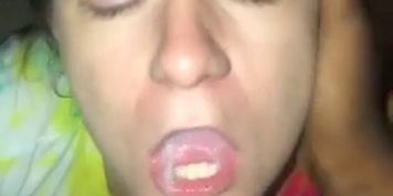 She swallow a huge load