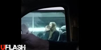 car dickflash for girls on bus