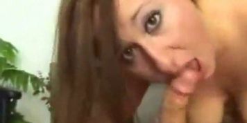 Busty brunette sucks dick and get sfucked
