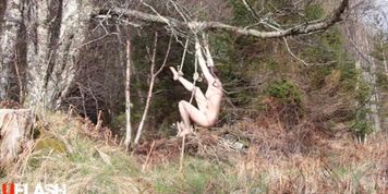 Naked Self-bondage in the Woods Gone Wrong