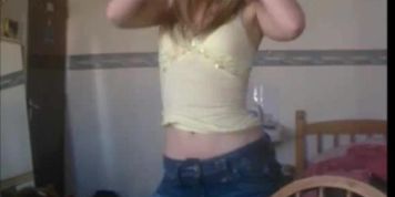 My sweet Wife Lisa Strips in front of Webcam