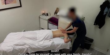 A gorgeous Japanese waitress who was like "no, no, no, I have a boyfriend" when her massage therapist was about to screw her pus