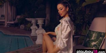 Glamorous brunette MILF Bryona Ashly stripped to show her big natural tits