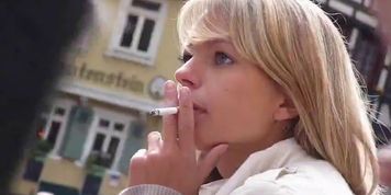Blond Candid Smoking - video 1