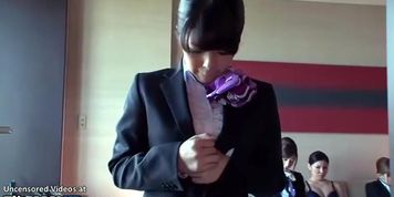 Jav busty ladies in pantyhose and uniform meet their chief