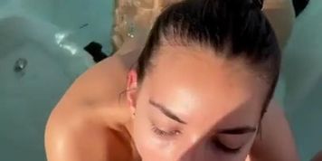 Sweetbunny Eats Cum After Blowjob In The Hot Tub