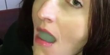 Homemade Submissive Wife Drinks A Cup of Jizz