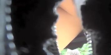 Pussy slip of dancing rave girl