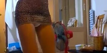 Sexy ladyboy put on makeup and clean room. Nina Isabella