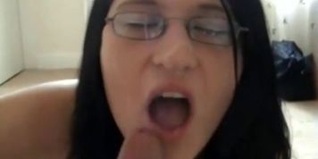 Dark Haired Girl Takes Facial With Glasses On
