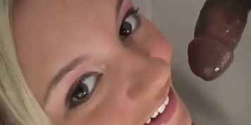 Bree getting a huge facial at filthy gloryhole