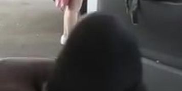 BBC Car Flash Teen at Gas Station