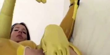Mature with giant zucchini in the ass