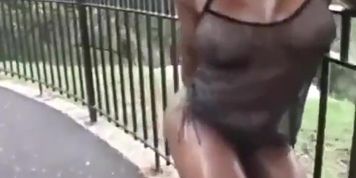 Black muscle milf strip