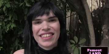 Small tittied transitioning femboy outdoors