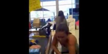 Hot chick upskirt at the grocery store