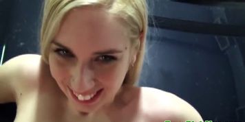 Pickedup amateur strips for cash in parking garage