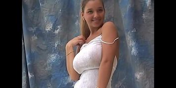 Christina model white dress