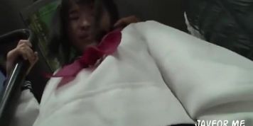 Japanese slut on the train.