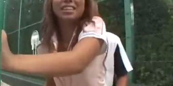 Tennis Court Asian public sex - video 1