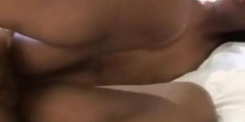 Long legged ebony babe Minnie riding rough on a big cock