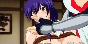 Hentai babe in ropes gets mouth and cunt fucked in group - video 1