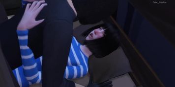 [The Sims 4] hot asian teen fucked by burglar