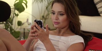 She is only 19 and fucks a 70 year old man sucks his dick and swallows cum