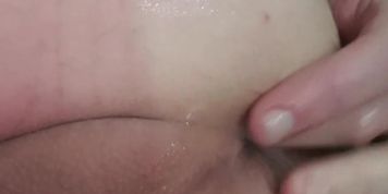 Massive cum load out of my boy pussy after bareback gangbang more than 8 loads pushing out