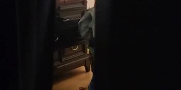 Finally caught my sexy teen neighbor nude again .  Voyeur window peeping 