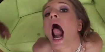 Girl swallows cum and gets DPed