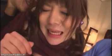 Japanese busty college girl fucked by horny friends