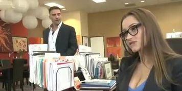 Hot Secretary in Stockings Fucks (Dani Daniels, Toni Ribas)
