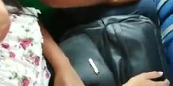 Teen Touch Bulge on Bus