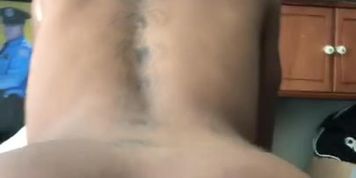 Tall Ebony Teen Grinds White Cock