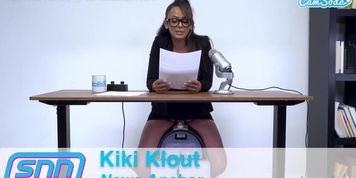Big Boobs News Reporter Masturbates As She Gives The News