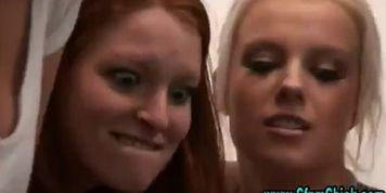 Cfnm femdom british girls give handjob - video 1