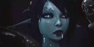 Curvy blue alien fucked by big dick player