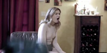 Blonde teen babysitter cheat fucked during phonesex with boyfriend