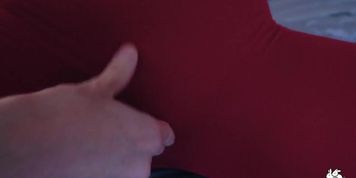 True Amateurs - Blonde In Red Tights Teases And Fucks Boyfriend, Takes Cum On Ass (Conor Coxxx)