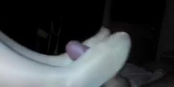 Teen pantyhose footjob